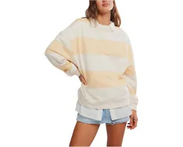 We The Free Classic Striped Oversized Crew Neck