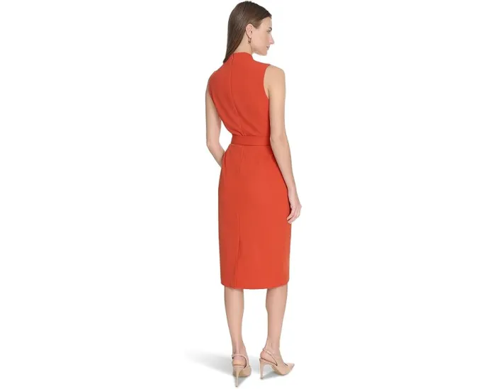 Платье Calvin Klein Scuba Crepe с V-образным вырезом
