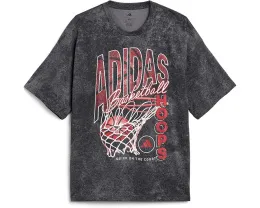 Футболка Adidas AOP Basketball Wash Tee для детей с баскетбольным принтом