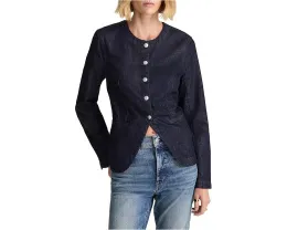 Жакет Madewell Collarless Jacket In Rinse без воротника с карманами