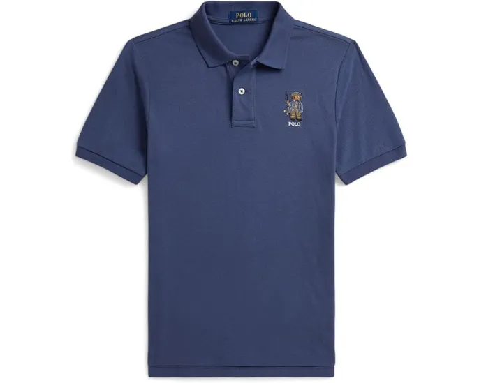Хлопковая сетчатая поло с мишкой Polo Ralph Lauren (для старших детей)