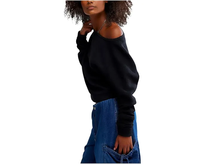 Free People Длинный рукав Jess из термоткани с лодочкой