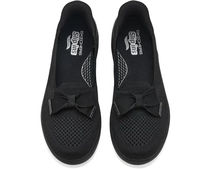 Женские слипоны SKECHERS Hands Free Slip-Ins Arch Fit Inspire с поддержкой свода стопы и стразовым бантом