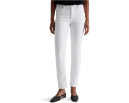 Джинсы Mari Mid-Rise Slim Straight из мягкого стрейч-денима белого цвета AG Jeans