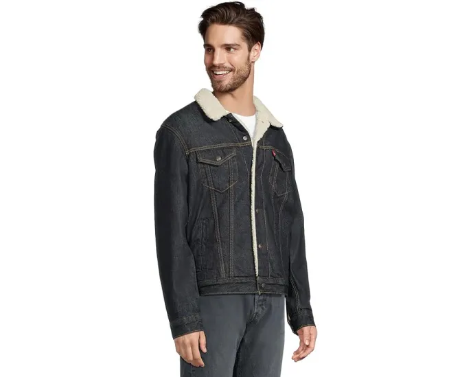 Джинсовая куртка Relaxed Fit Plaid Trucker с подкладкой из искусственного меха Levi's®