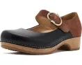 Dansko сабо Bonny Mary Jane из черной кожи с ремешком