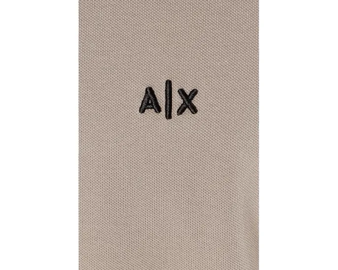 Поло Armani Exchange из стрейч-хлопка пике с классическим кроем и коротким рукавом