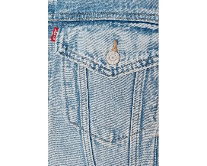 Джинсовая куртка Levi's 90s Trucker с потертостями и накладными карманами
