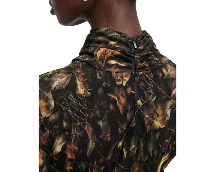 Платье AllSaints Tia с длинными рукавами и высоким воротником из полиэстера