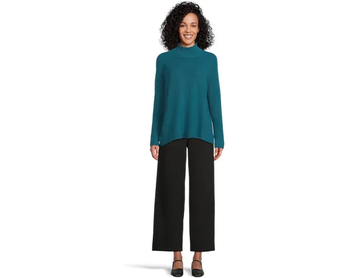 Свитер EILEEN FISHER из мериносовой шерсти с воротником-стойкой и реглан