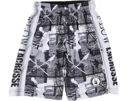 Шорты для лакросса FLOW SOCIETY черные с серебром и сетчатой тканью