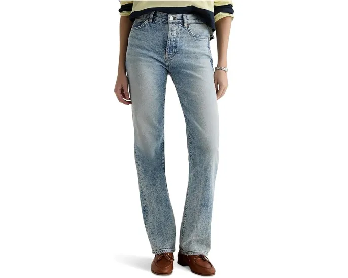 Джинсы AG Jeans Sydney Mid-Rise Stovepipe с прямым узким кроем и застежкой на пуговицы