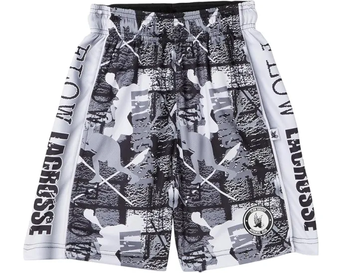 Шорты для лакросса FLOW SOCIETY черные с серебром и сетчатой тканью