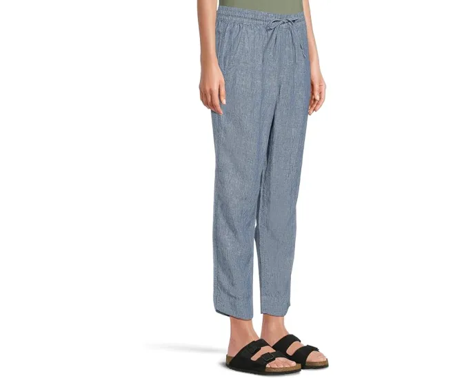 Льняные брюки L.L.Bean Premium Linen Breezy с зауженным силуэтом и разрезом по бокам