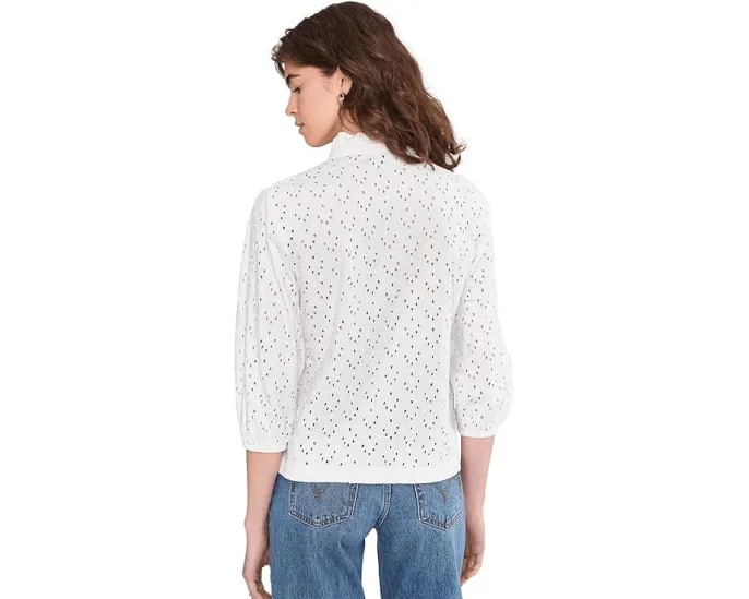 Топ с воротником-рюшей и ажурной вязкой Knit Eyelet от NIC+ZOE