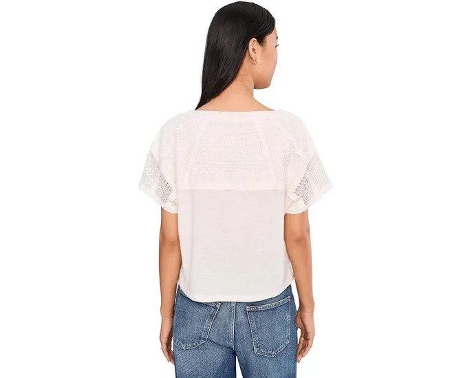 Топ Liverpool Los Angeles с коротким рукавом долман и лодочкой с кружевом