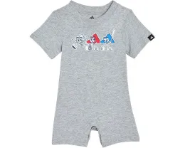 Детский комбинезон adidas Kids с короткими рукавами и логотипом 3-Bar из хлопка и полиэстера