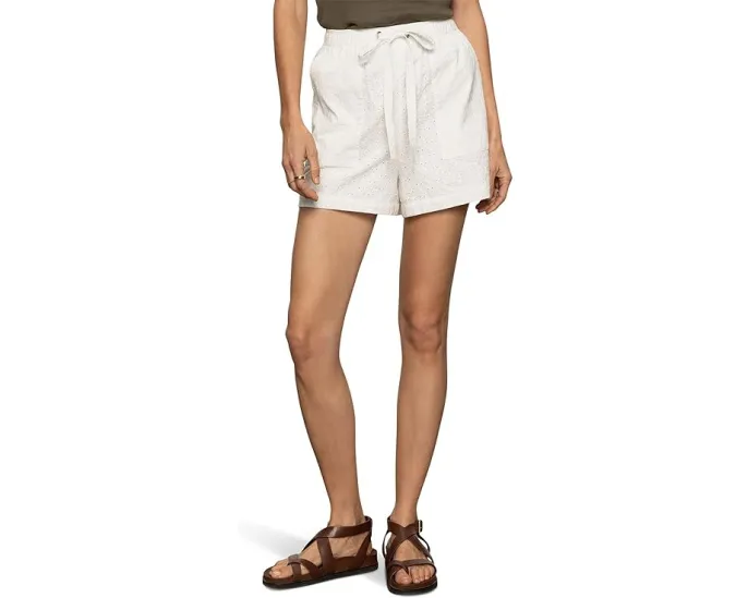 Шорты Sanctuary Flower Field из хлопка с цветочным ажуром и эластичным поясом