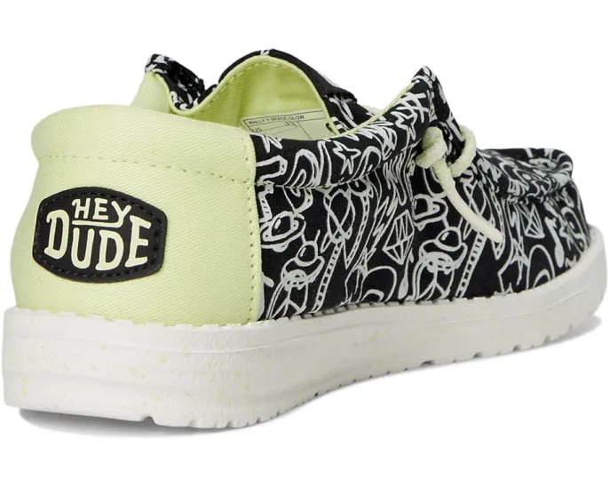Hey Dude Kids Wally Space Glow детские кроссовки с дышащим текстильным верхом