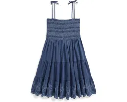 Smocked Eyelet Cotton Jersey Dress (Big Kid)