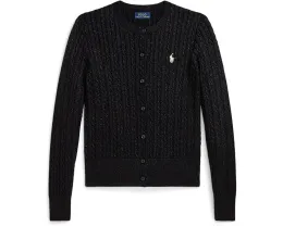 Детский кардиган Polo Ralph Lauren Kids с мелкой резинкой и металлическим эффектом