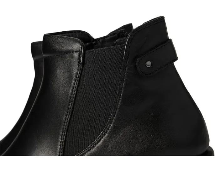 Ботильоны Apso на каблуке с эластичной вставкой и молнией из мягкой кожи