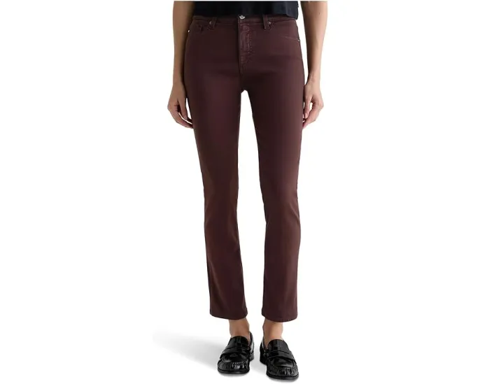 Прямые зауженные джинсы AG Jeans Mari со средней посадкой в цвете Coffee Bean