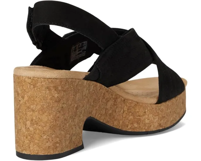 Сандалии Clarks Nerisa West на пробковом каблуке 75 мм с ручной строчкой