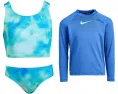 Комплект Nike Kids Aquatic Awe с длинным рукавом Hydroguard и мидкини в технике тай-дай