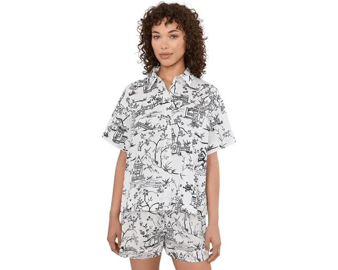 Toile Cotton Sateen Short Pajama Set