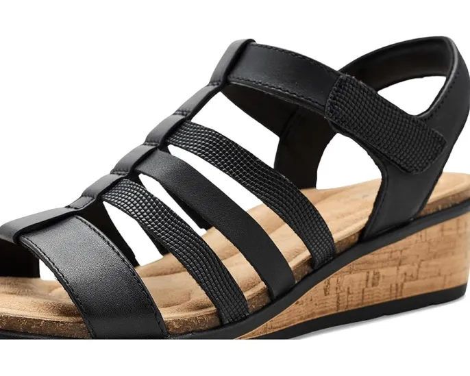 Сандалии Kacha Step Clarks на низком клине с мягкой кожей и стелькой из пенополиуретана