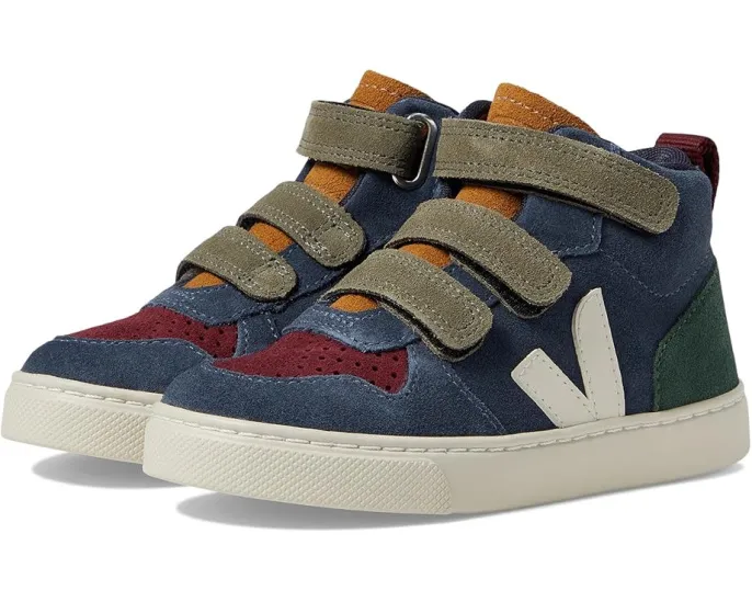 Детские кроссовки VEJA Small V-10 Mid с высоким берцем на липучках