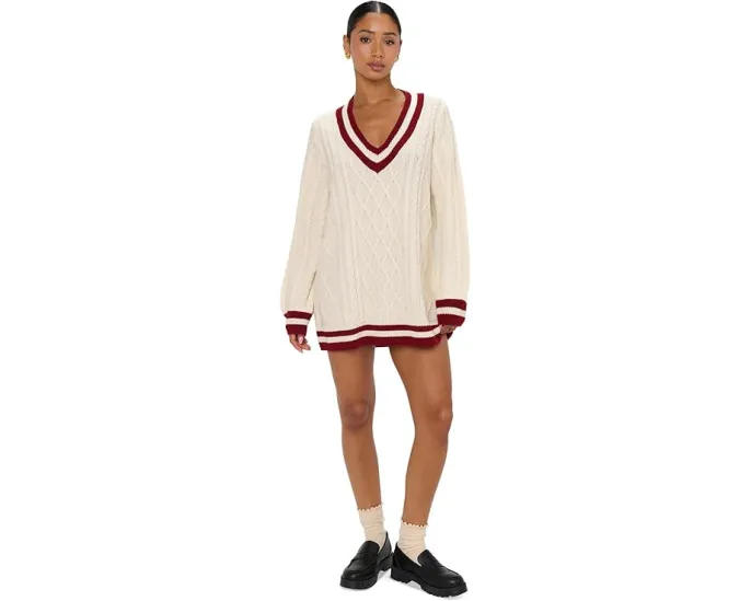 Show Me Your Mumu Tailgate Sweater Dress уютное платье свитер с V-образным вырезом