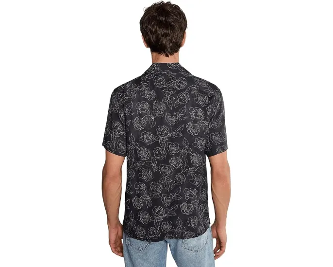 Рубашка John Varvatos Dan с отложным воротником и цветочным принтом