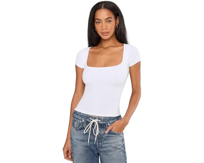 Free People Футболка Clean Lines Baby с квадратным вырезом