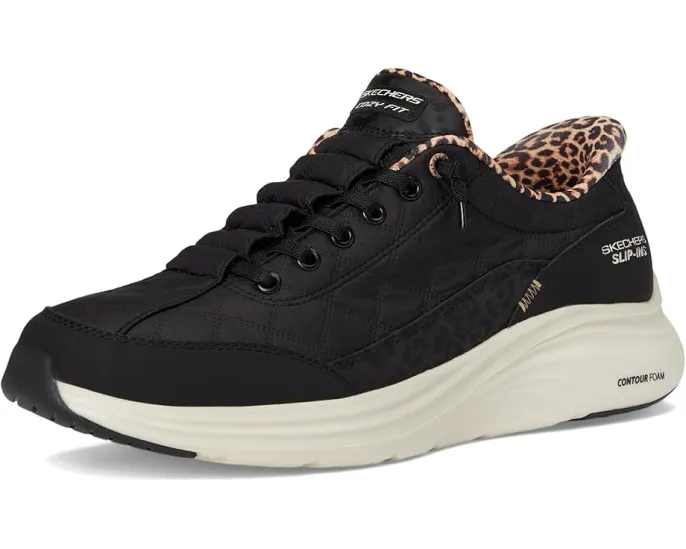Кроссовки SKECHERS Contour Foam Cozy Fit Hands Free Slip-Ins с леопардовым принтом