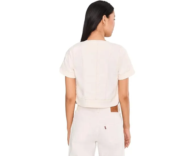 Короткая джинсовая куртка Liverpool Los Angeles без воротника с коротким рукавом