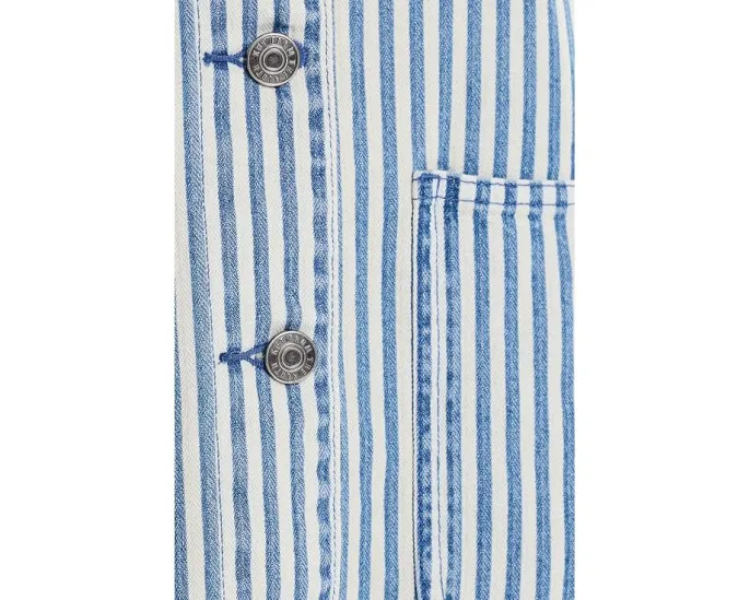 Джинсовая куртка KUT from the Kloth Ellie Stripe в полоску белая