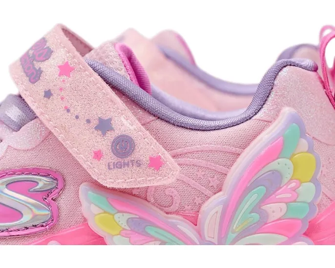 Детские кроссовки SKECHERS KIDS Butterfly Bliss со светящейся подошвой и стразами