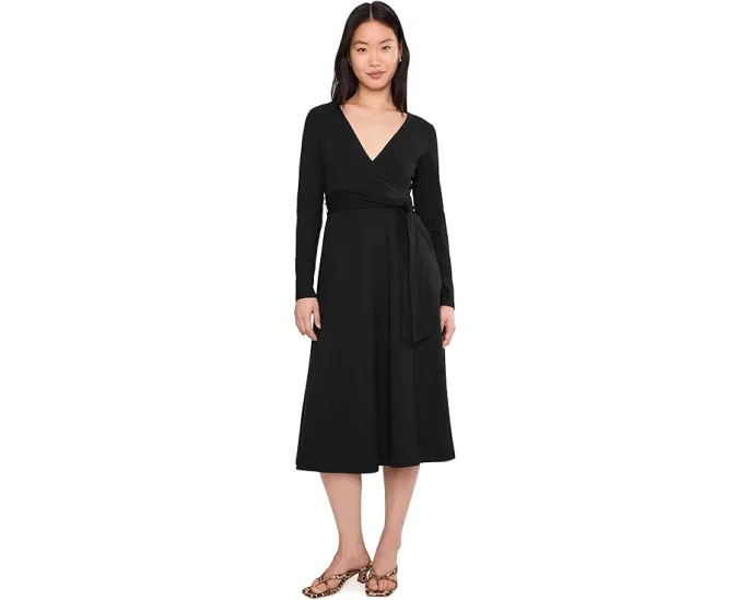 Платье миди Fit & Flare Faux Wrap PACT из органического хлопка