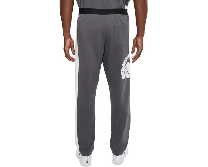 Брюки Lacoste для отдыха из флиса с принтом и прямым кроем