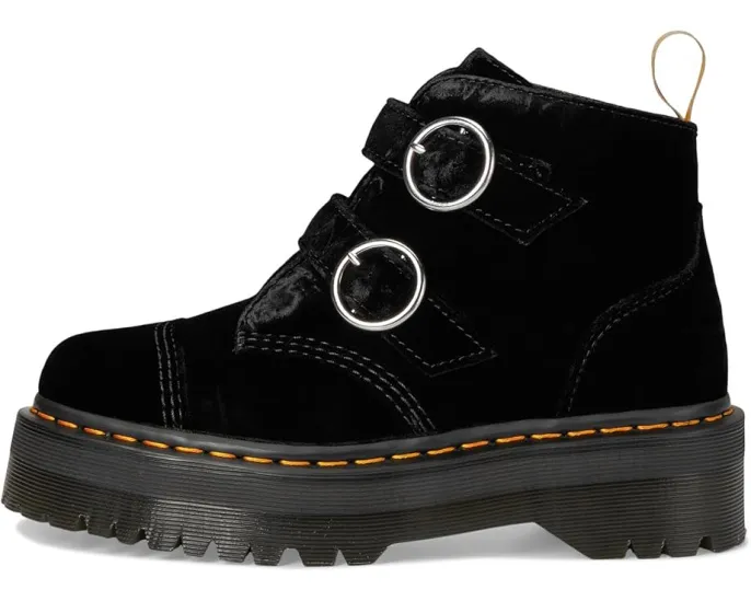 Веганские ботинки Dr. Martens Vegan Devon Velvet Platform на платформе