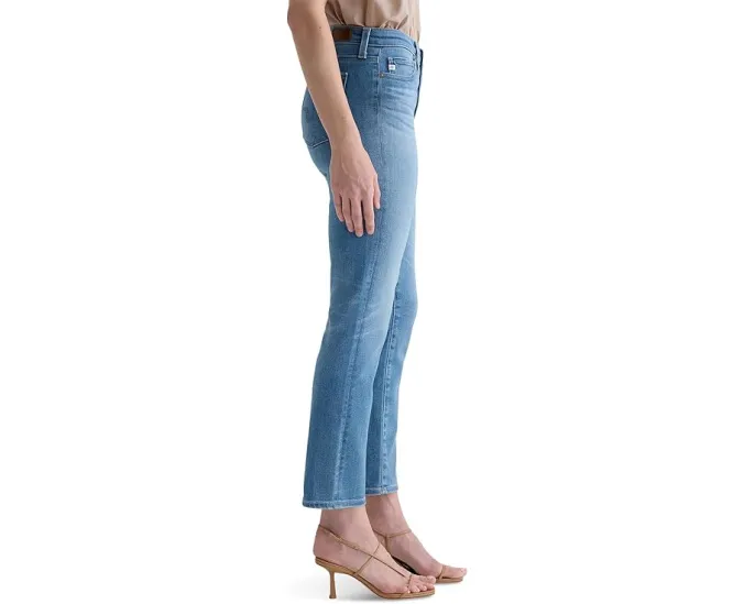 Джинсы AG Jeans Mari с завышенной талией и прямым укороченным кроем в цвете Atlantis