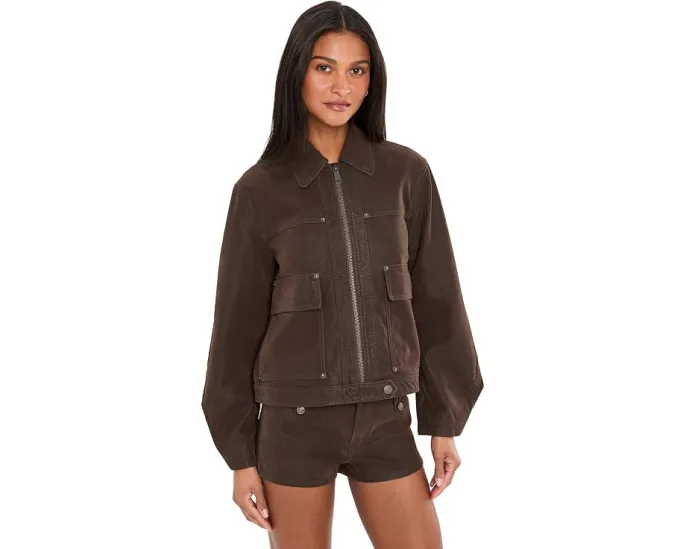 Куртка Free People Blair Vegan Suede Sierra из веганской замши цвета шоколадного торта