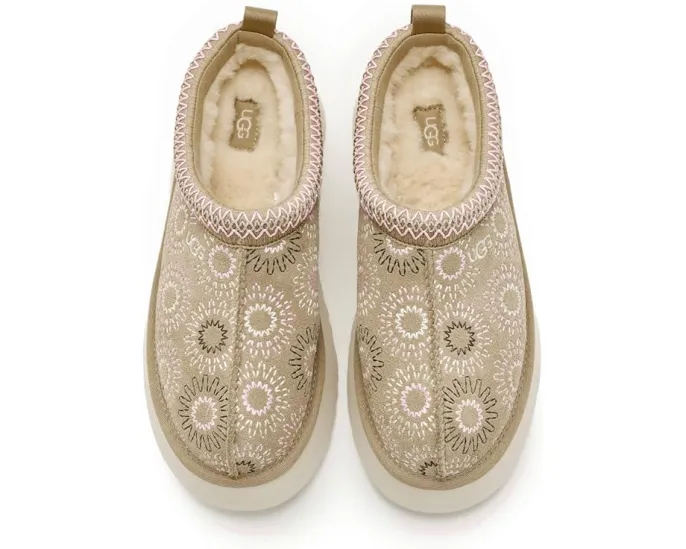 Тапочки UGG Tazz Sun Stitch с вышивкой и подкладкой из меха