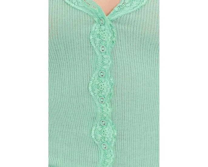 Кардиган Free People Big Love Rib с кружевной отделкой и застежкой на пуговицах