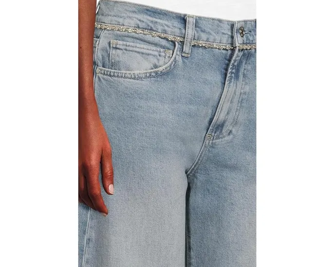 Джинсы Paige Arellia Ankle In Cosmic с завышенной талией и украшением стразами