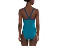 Цельный купальник Nike Bold Color Block V-back с сетчатыми вставками