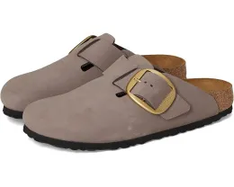 Клоги Birkenstock Boston Big Buckle из нубука с пробковой стелькой