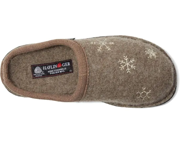 Тапочки Haflinger Snowman с вышивкой снежинок